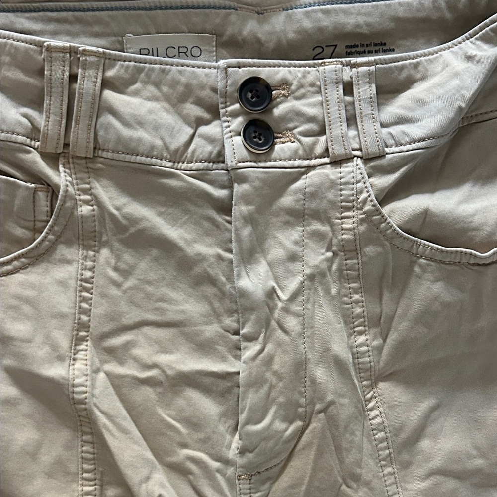 Anthropologie Pilcro Beige Buttoned Trousers